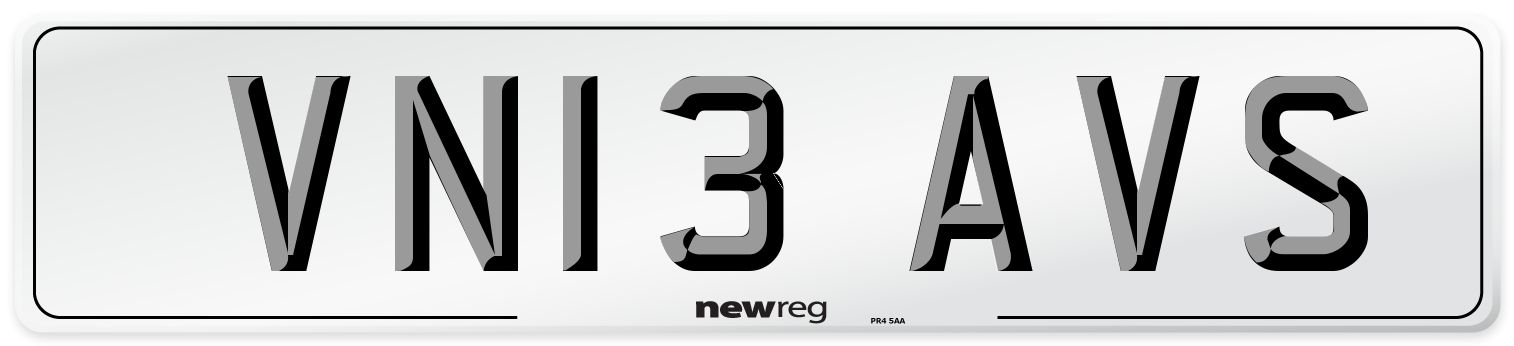 VN13 AVS Number Plate from New Reg